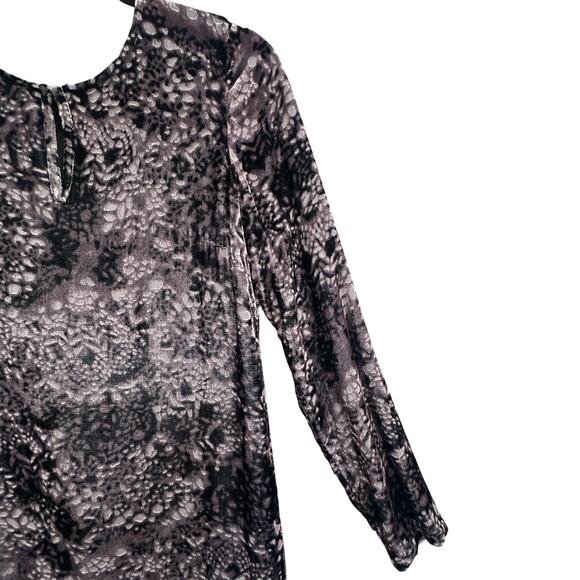 J Jill Dress S P Black Velvet Burnout Party Holiday NYE Mod Whimsigoth Cocktail - Picture 4 of 16